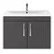 Brooklyn 800mm Gloss Grey 2 Door Wall Hung Vanity Unit Standard Large Image