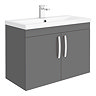 Brooklyn 800mm Gloss Grey 2 Door Wall Hung Vanity Unit Large Image