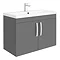 Brooklyn 800mm Gloss Grey 2 Door Wall Hung Vanity Unit Large Image