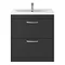 Brooklyn 800mm Gloss Grey 2 Drawer Floor Standing Vanity Unit Feature Large Image