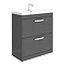 Brooklyn 800mm Gloss Grey 2 Drawer Floor Standing Vanity Unit Large Image