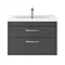 Brooklyn 800mm Gloss Grey 2 Drawer Wall Hung Vanity Unit Standard Large Image