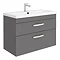 Brooklyn 800mm Gloss Grey 2 Drawer Wall Hung Vanity Unit Large Image