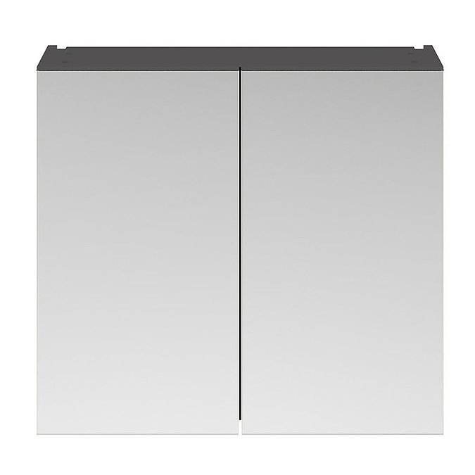Brooklyn 800mm Gloss Grey Bathroom Mirror Cabinet - 2 Door  Feature Large Image
