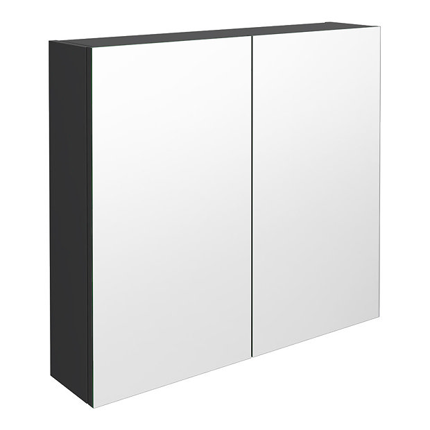 Brooklyn 800mm Gloss Grey Bathroom Mirror 2 Door Victorian