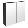 Brooklyn 800mm Gloss Grey Bathroom Mirror Cabinet - 2 Door Large Image