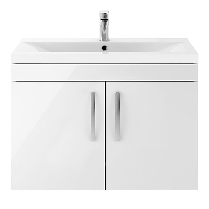 Brooklyn 800mm Gloss White 2 Door Wall Hung Vanity Unit  Standard Large Image