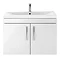 Brooklyn 800mm Gloss White 2 Door Wall Hung Vanity Unit Standard Large Image