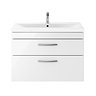 Brooklyn 800mm Gloss White 2 Drawer Wall Hung Vanity Unit  Feature Large Image