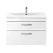 Brooklyn 800mm Gloss White 2 Drawer Wall Hung Vanity Unit Feature Large Image