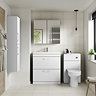 Brooklyn 800mm Gloss White Bathroom Mirror Cabinet - 2 Door  Profile Large Image