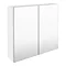 Brooklyn 800mm Gloss White Bathroom Mirror Cabinet - 2 Door Large Image