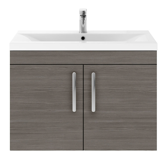 Brooklyn 800mm Grey Avola 2 Door Wall Hung Vanity Unit Standard Large Image