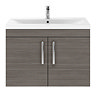Brooklyn 800mm Grey Avola 2 Door Wall Hung Vanity Unit  Standard Large Image