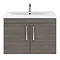 Brooklyn 800mm Grey Avola 2 Door Wall Hung Vanity Unit Standard Large Image