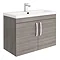 Brooklyn 800mm Grey Avola 2 Door Wall Hung Vanity Unit Large Image