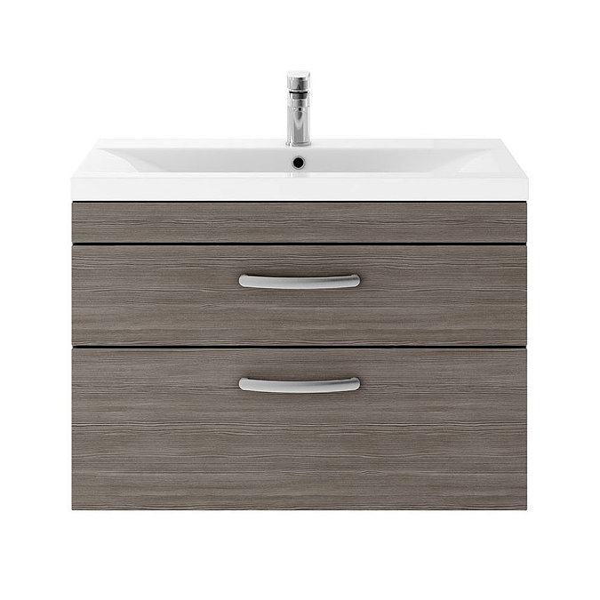 Brooklyn 800mm Grey Avola 2 Drawer Wall Hung Vanity Unit  In Bathroom Large Image