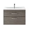 Brooklyn 800mm Grey Avola 2 Drawer Wall Hung Vanity Unit  In Bathroom Large Image