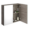 Brooklyn 800mm Grey Avola Bathroom Mirror Cabinet - 2 Door  Standard Large Image