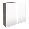 Brooklyn 800mm Grey Avola Bathroom Mirror Cabinet - 2 Door Large Image