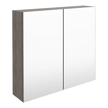 Brooklyn 800mm Grey Avola Bathroom Mirror Cabinet - 2 Door  Feature Large Image