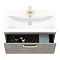 Brooklyn 800mm Grey Avola Wall Hung Vanity Unit - Single Drawer with Brushed Brass Handle