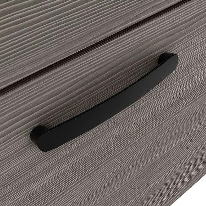 Brooklyn 800mm Grey Avola Wall Hung Vanity Unit - Single Drawer with Matt Black Handle