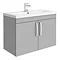 Brooklyn 800mm Grey Mist 2 Door Wall Hung Vanity Unit Large Image