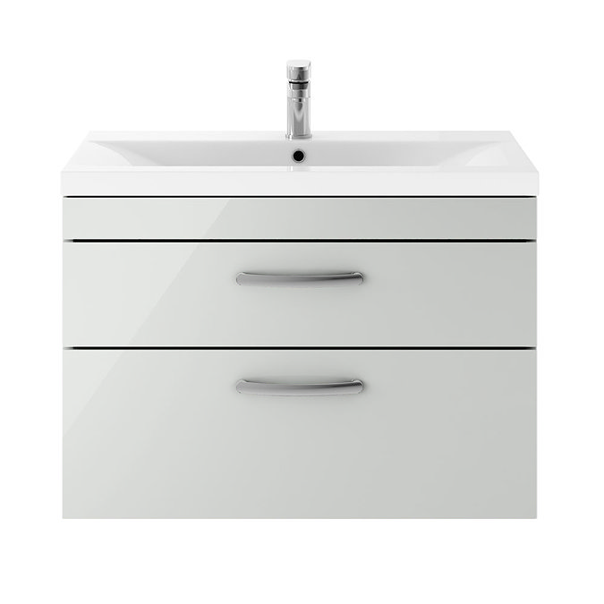 Brooklyn 800mm Grey Mist 2 Drawer Wall Hung Vanity Unit Standard Large Image