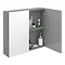 Brooklyn 800mm Grey Mist Bathroom Mirror Cabinet - 2 Door Feature Large Image