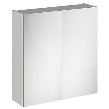 Brooklyn 800mm Grey Mist Bathroom Mirror Cabinet - 2 Door  Profile Large Image