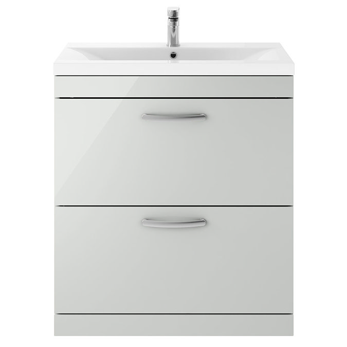 Brooklyn 800mm Grey Mist Vanity Unit - Floor Standing 2 Drawer Unit Standard Large Image