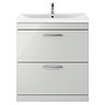 Brooklyn 800mm Grey Mist Vanity Unit - Floor Standing 2 Drawer Unit  Standard Large Image