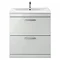 Brooklyn 800mm Grey Mist Vanity Unit - Floor Standing 2 Drawer Unit Standard Large Image