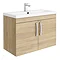 Brooklyn 800mm Natural Oak 2 Door Wall Hung Vanity Unit Large Image