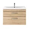 Brooklyn 800mm Natural Oak 2 Drawer Wall Hung Vanity Unit  Feature Large Image