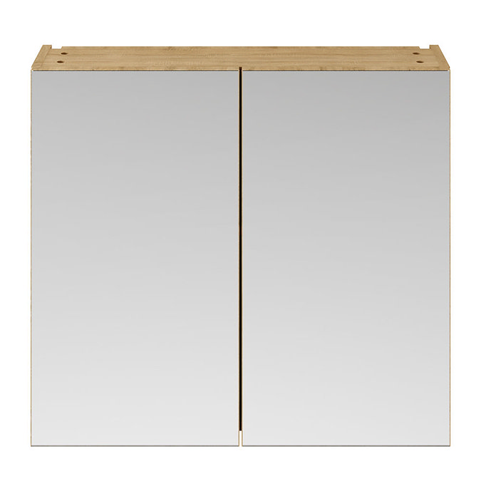 Brooklyn 800mm Natural Oak Bathroom Mirror Cabinet - 2 Door Feature Large Image