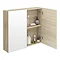 Brooklyn 800mm Natural Oak Bathroom Mirror Cabinet - 2 Door Standard Large Image