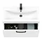 Brooklyn 800mm White Gloss Wall Hung Vanity Unit - Single Drawer with Matt Black Handle