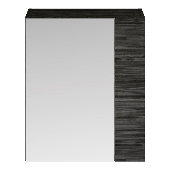 Brooklyn 600mm Bathroom Mirror & Fascia Cabinet - Black  Feature Large Image