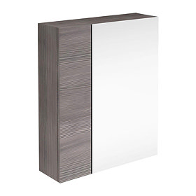 Brooklyn 600mm Bathroom Mirror & Fascia Cabinet - Grey Avola Large Image