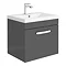 Brooklyn Bathroom Suite - Gloss Grey with Chrome Handle - 500mm Wall Hung Vanity & Toilet  Profile L