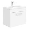 Brooklyn Bathroom Suite - Gloss White with Chrome Handle - 500mm Wall Hung Vanity & Toilet  Profile Large Image