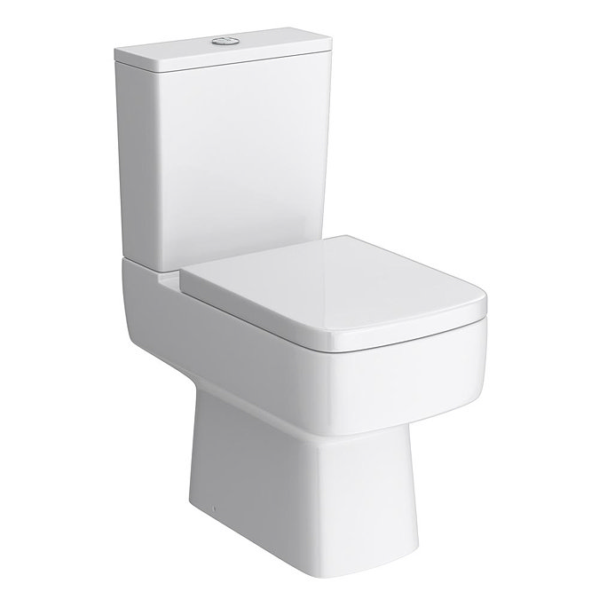 Brooklyn Bathroom Suite - Gloss White with Chrome Handle - 500mm Wall Hung Vanity & Toilet  In Bathroom Large Image