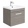 Brooklyn Bathroom Suite - Grey Avola with Chrome Handle - 500mm Wall Hung Vanity & Toilet  additional Large Image