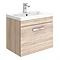 Brooklyn Bathroom Suite - Natural Oak with Chrome Handle - 500mm Wall Hung Vanity & Toilet  Profile 