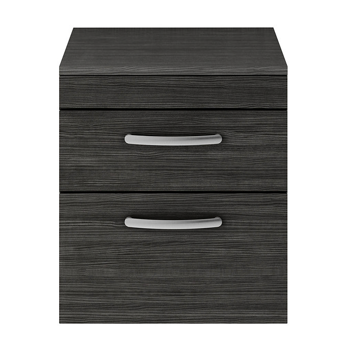 Brooklyn 605mm Black 2 Drawer Wall Hung Cabinet inc Counter Top Basin  Standard Large Image