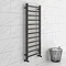 Brooklyn Black Nickel 1200 x 500mm Straight Heated Towel Rail Large Image