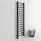 Brooklyn Black Nickel 1600 x 500mm Straight Heated Towel Rail Large Image