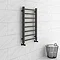 Brooklyn Black Nickel 800 x 500mm Straight Heated Towel Rail Large Image